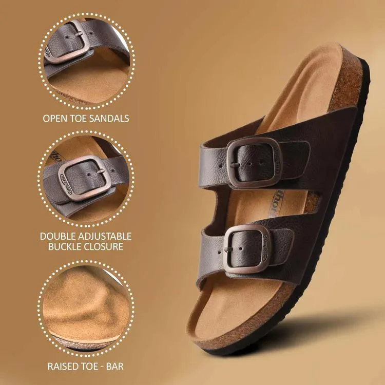 ARETE BROWN WOMEN’S SLIDE SANDALS - BY AEROTHOTIC