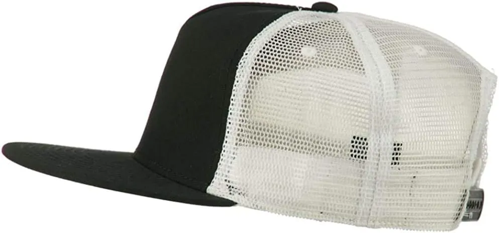 Ashen Fane 5 Panel Flat Visor Mesh Back Trucker Snapback Hat