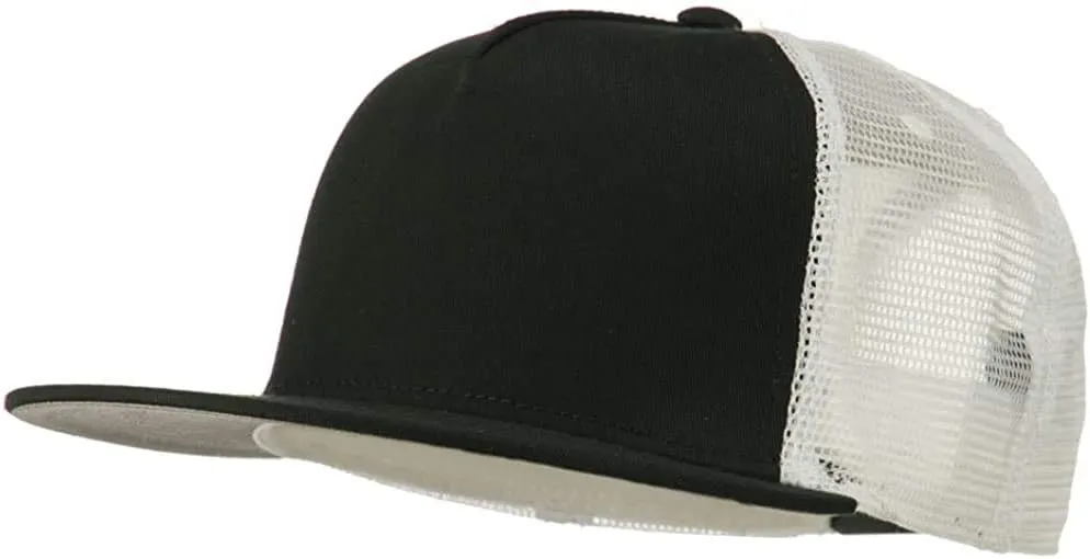Ashen Fane 5 Panel Flat Visor Mesh Back Trucker Snapback Hat