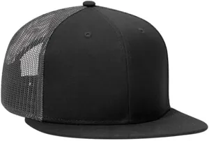 Ashen Fane 6 Panel Mid Profile Mesh Back Structured Trucker Adjustable Snapback Hat