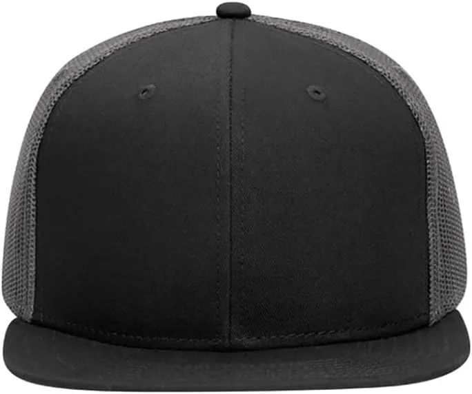 Ashen Fane 6 Panel Mid Profile Mesh Back Structured Trucker Adjustable Snapback Hat