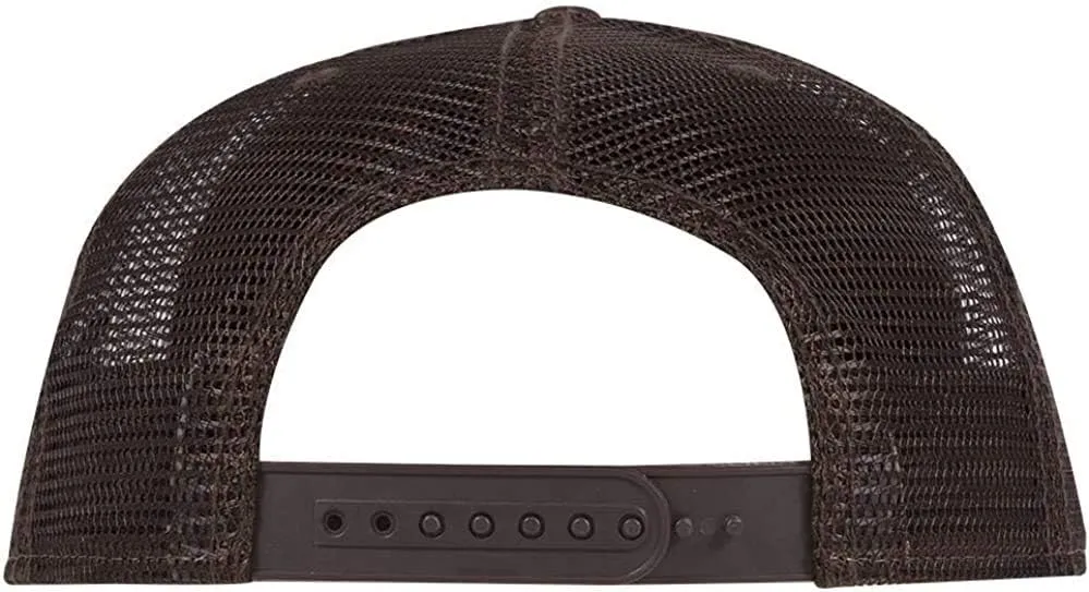 Ashen Fane Cork Flat Visor 5 Panel Snapback Mesh Back Trucker Hat