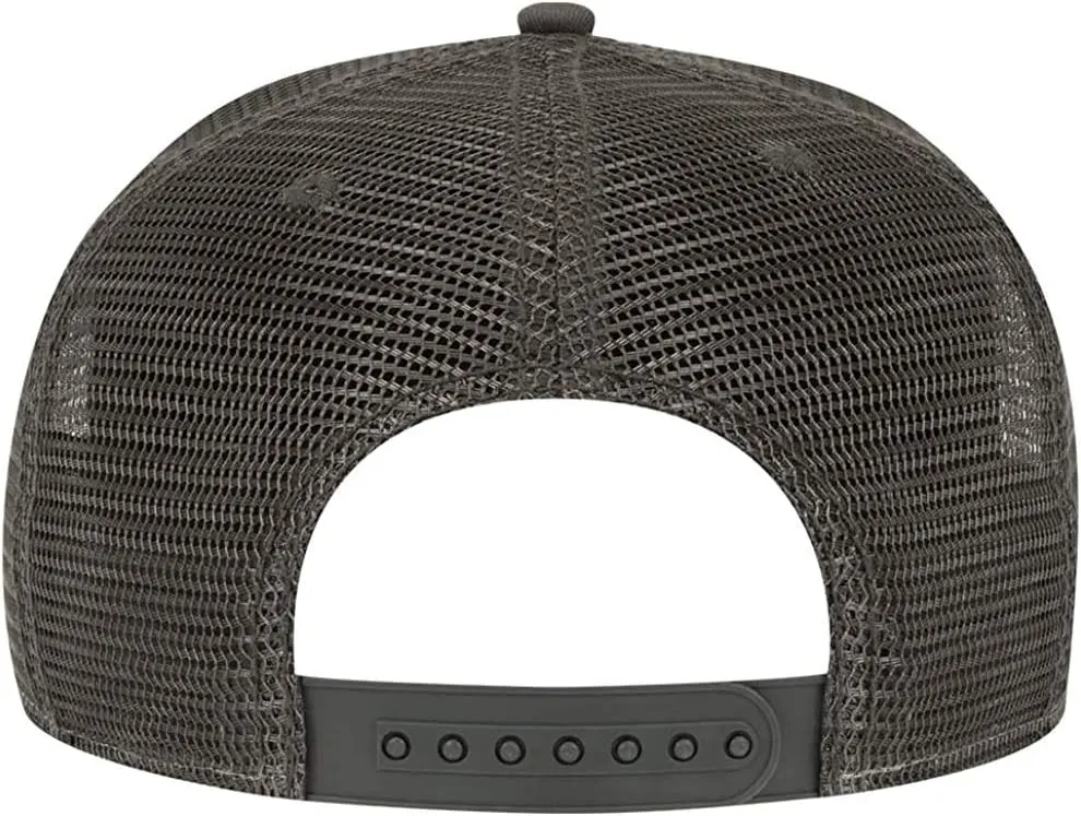 Ashen Fane Cork Flat Visor 5 Panel Snapback Mesh Back Trucker Hat