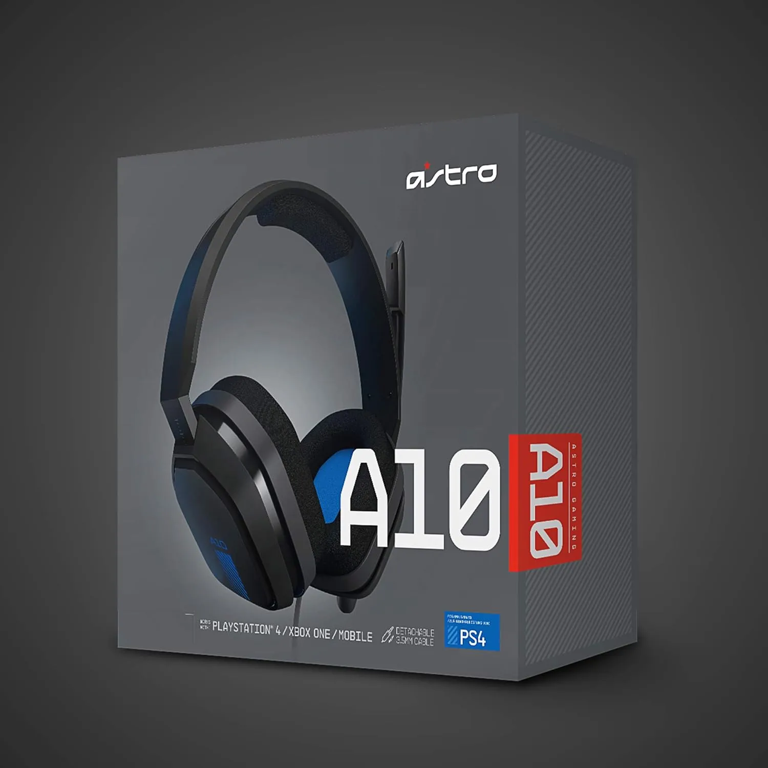 ASTRO Gaming A10 Wired Gaming Headset, Lightweight and Damage Resistant, ASTRO, 3.5 mm Audio Jack, for Xbox Series X|S, Xbox One, PS5, PS4, Nintendo Switch, PC, Mac- Black/Blue