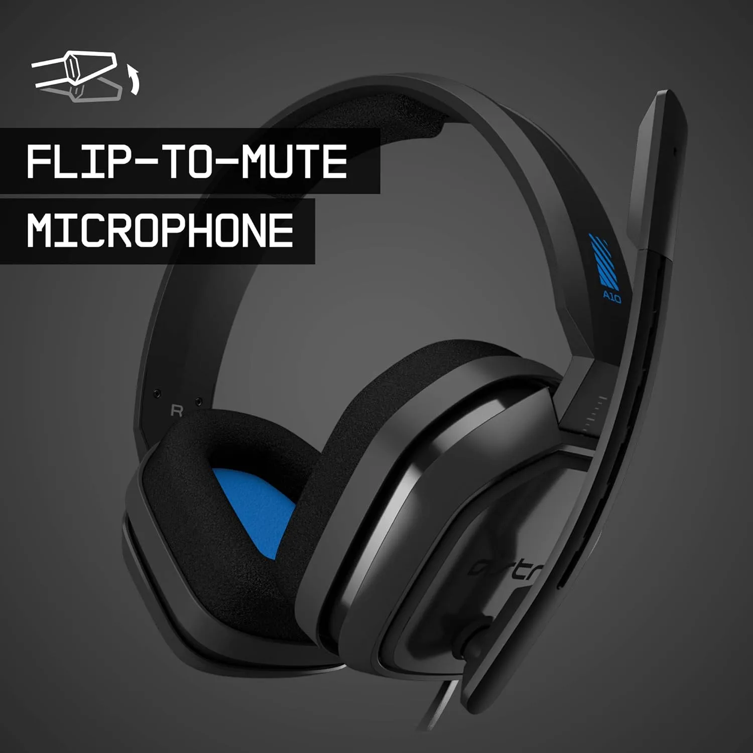 ASTRO Gaming A10 Wired Gaming Headset, Lightweight and Damage Resistant, ASTRO, 3.5 mm Audio Jack, for Xbox Series X|S, Xbox One, PS5, PS4, Nintendo Switch, PC, Mac- Black/Blue