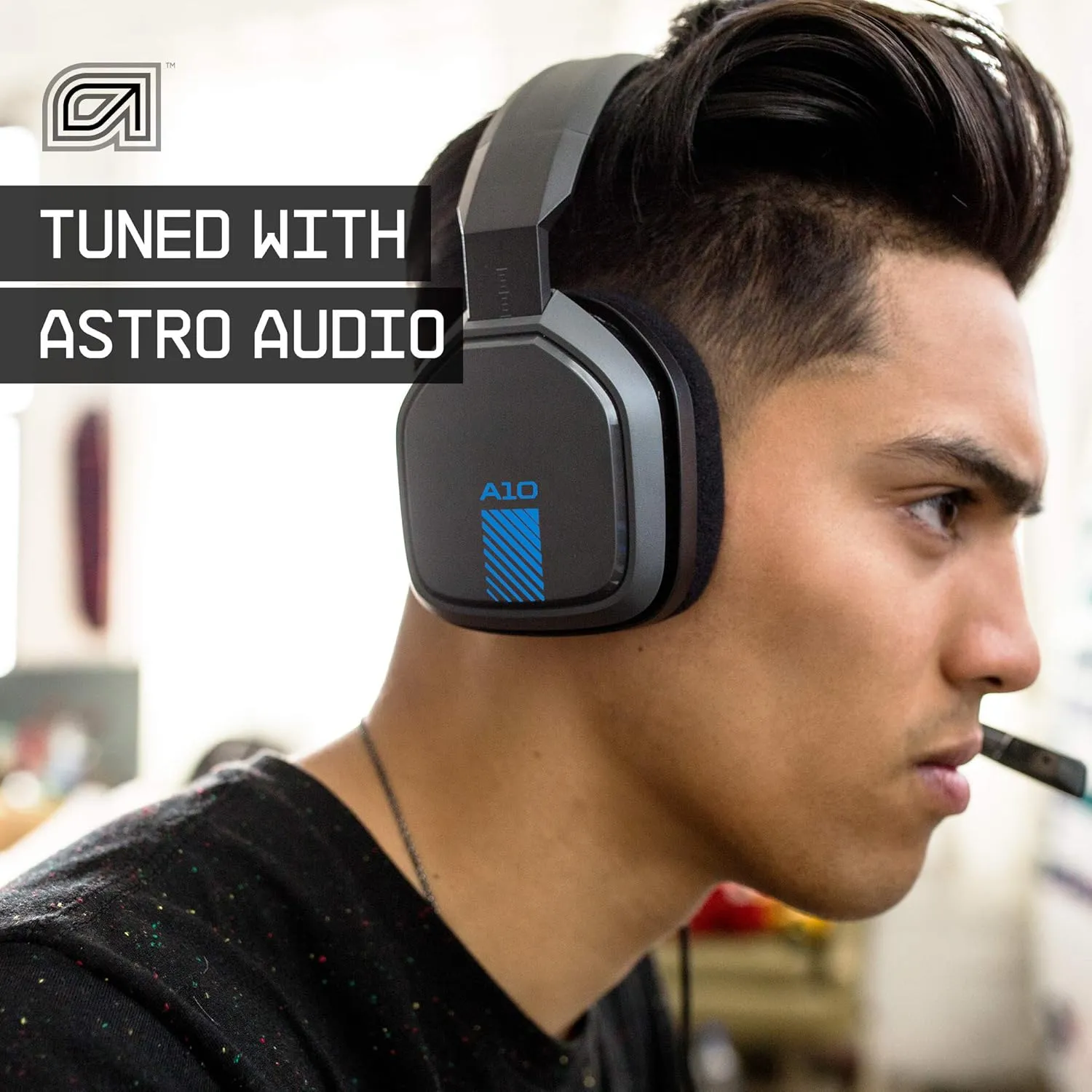 ASTRO Gaming A10 Wired Gaming Headset, Lightweight and Damage Resistant, ASTRO, 3.5 mm Audio Jack, for Xbox Series X|S, Xbox One, PS5, PS4, Nintendo Switch, PC, Mac- Black/Blue