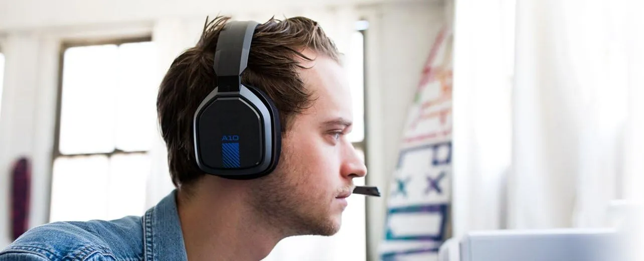 ASTRO Gaming A10 Wired Gaming Headset, Lightweight and Damage Resistant, ASTRO, 3.5 mm Audio Jack, for Xbox Series X|S, Xbox One, PS5, PS4, Nintendo Switch, PC, Mac- Black/Blue