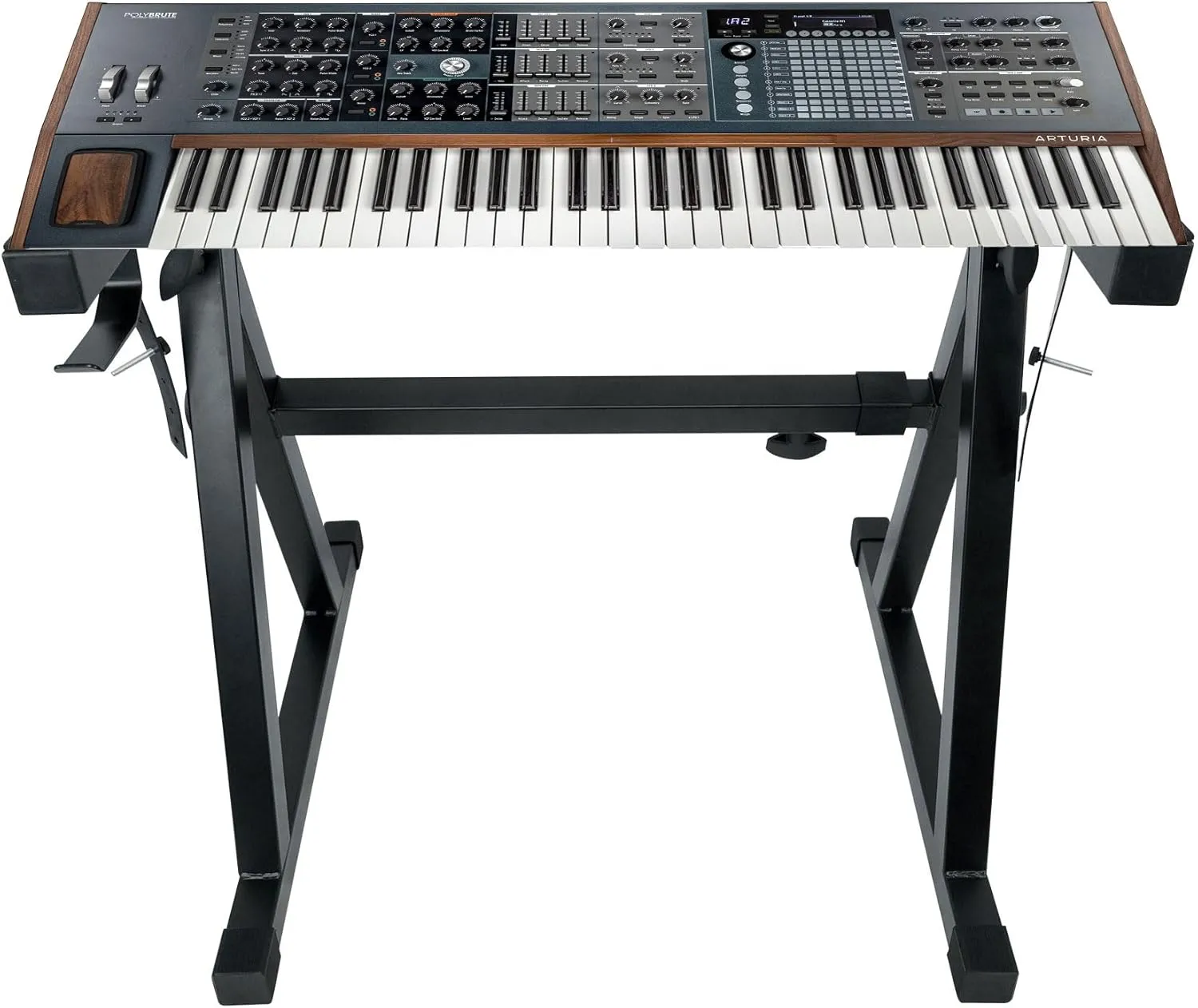 Audiosavings Bundle: Arturia Polybrute USB MIDI 6-voice 61-Key Polyphonic Analog Morphing Synthesizer Bundle with Rockville Z50 Z-Style Pro Keyboard Stand Travel Bag, Adjustable Height Width (2 Items)