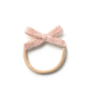 Avery Ribbed Knit Baby Band - Ballet Slipper | Soft Stretchable Ribbed Fabric with Bow Detailing | Gentle, Secure Fit for Everyday & Special Occasions