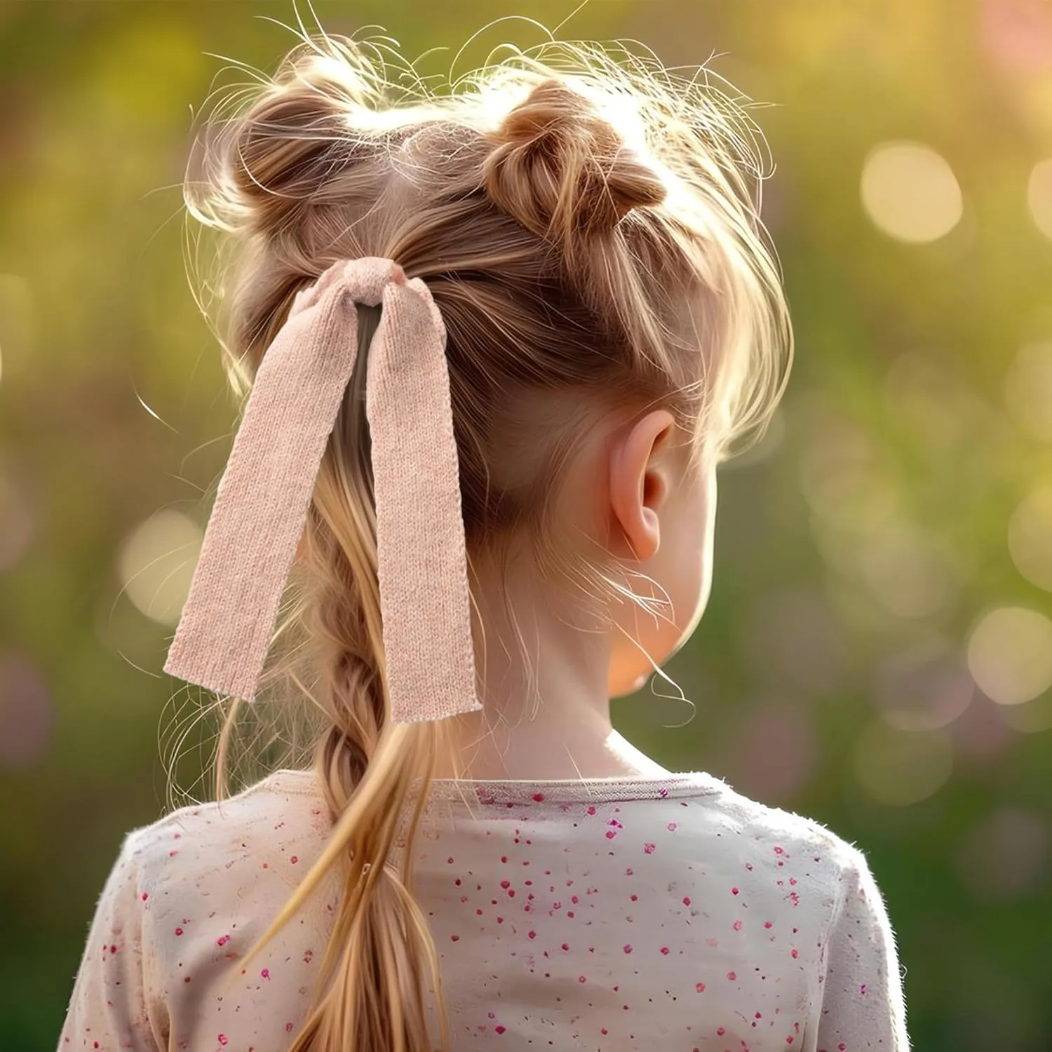 Avery Ribbed Knit Long Tail Scrunchie - Ballet Slipper | Soft Ribbed Fabric with Flowing Tails | Perfect for Ponytails & Buns | Stylish Everyday Accessory