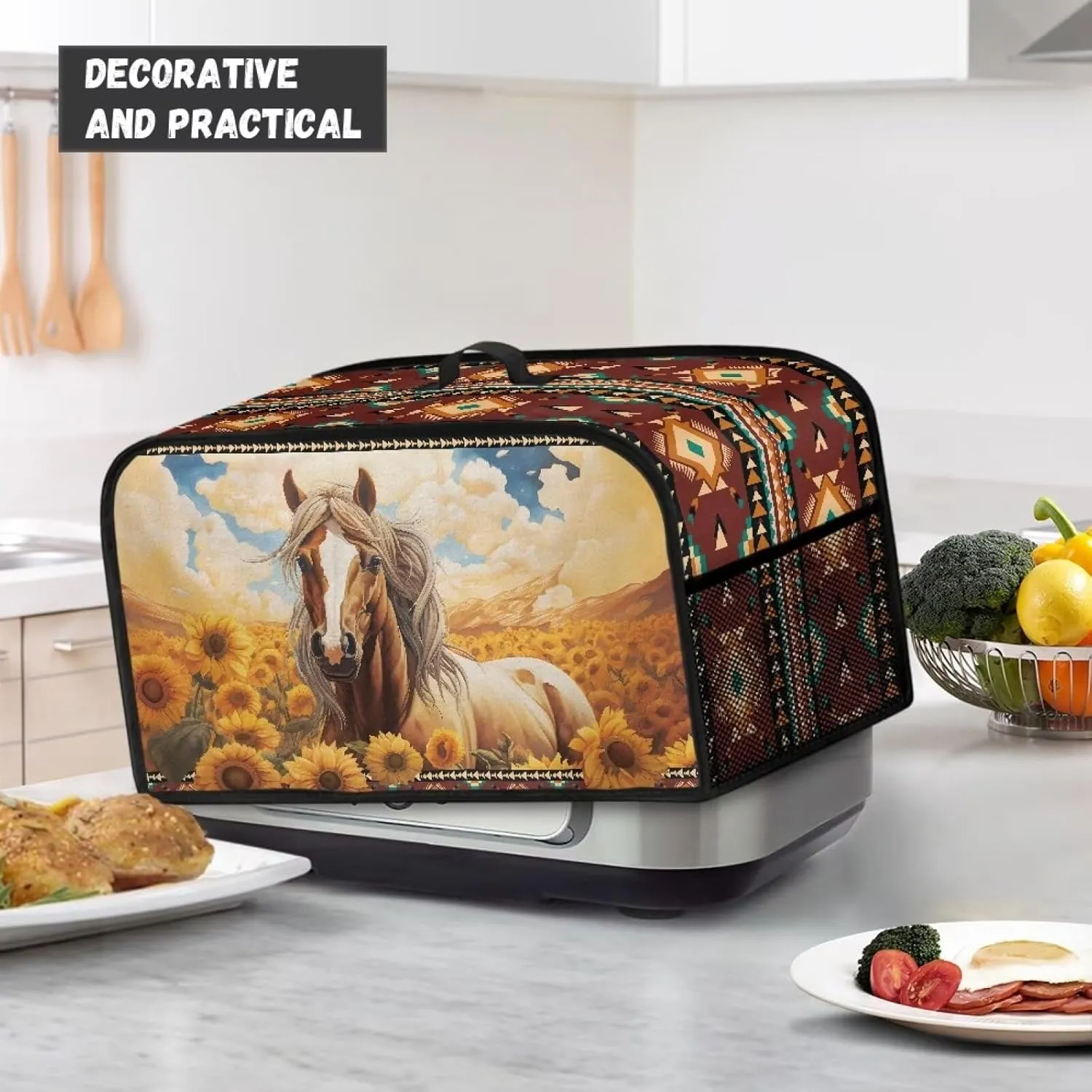 Aztec Slow Cooker Dust Cover Horse Sunflower Small Appliance Covers Southwestern Navajo Blender Cover Dust Cover Keep Appliance Clean