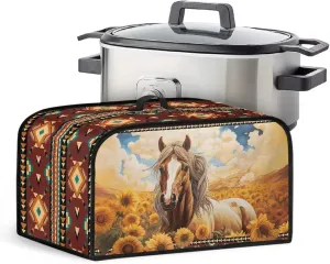 Aztec Slow Cooker Dust Cover Horse Sunflower Small Appliance Covers Southwestern Navajo Blender Cover Dust Cover Keep Appliance Clean