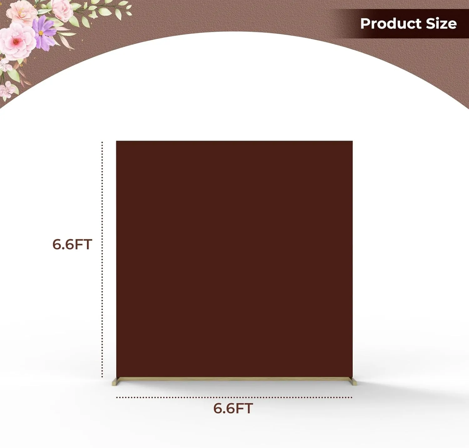 Babenest Wedding Arch Backdrop Cover, 6.6x6.6FT Brown Two-Sided Spandex Cover for Square Metal Arch Stand, Fitted Balloon Arch Cover for Party Ceremony Birthday Baby Shower Anniversary Decoration