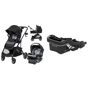 Baby Trend Passport Switch Modular Travel System with EZ-LiftTM 35 Plus Infant Car Seat and Extra Base, Dash Black