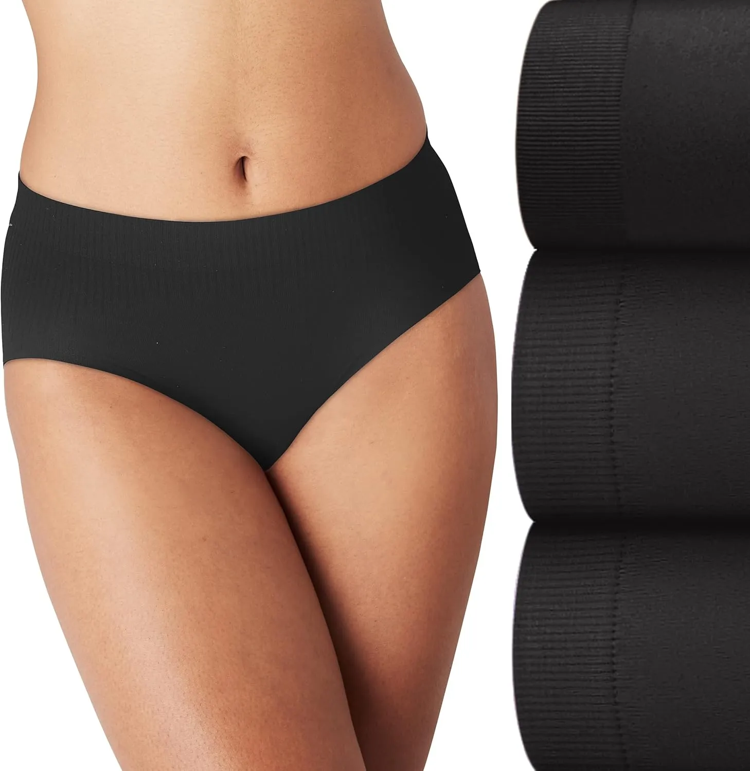 Bali Women's Modern Seamless Underwear Brief Pack, Comfort Revolution Panties, No-Show Underwear for Women, 3-Pack