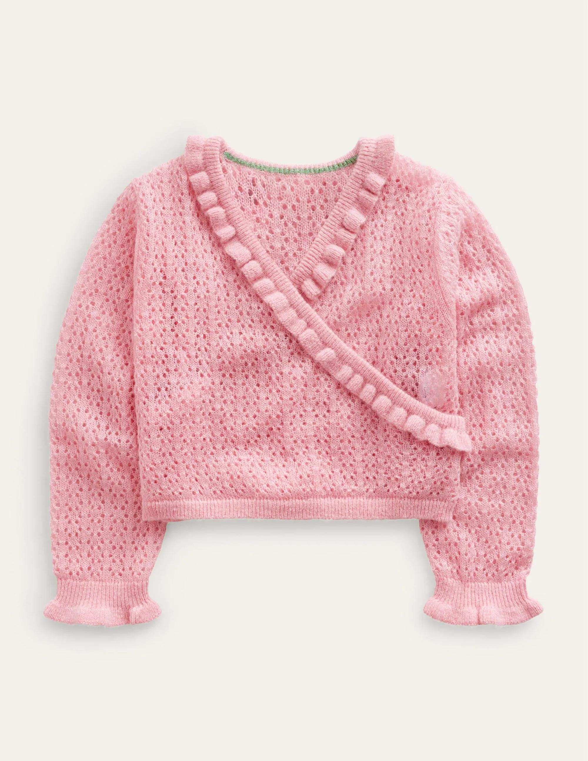 Ballet Wrap Cardigan-Almond Pink