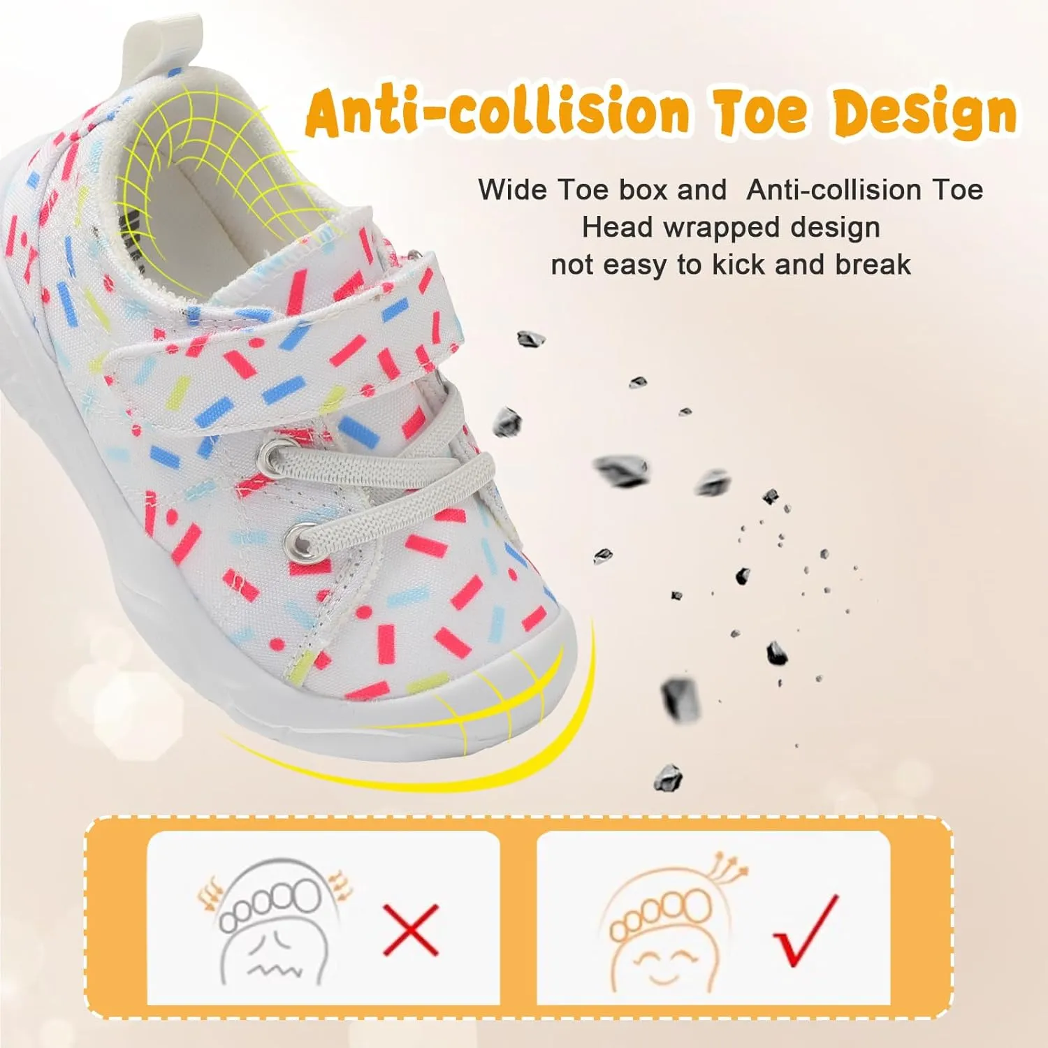 BARERUN Kids Canvas Shoes Running Shoes for Girls Boys Wide Toe Box Barefoot Toddler Sneakers Girls Boys School Shoes Non-Slip Toddler Tennis Shoes