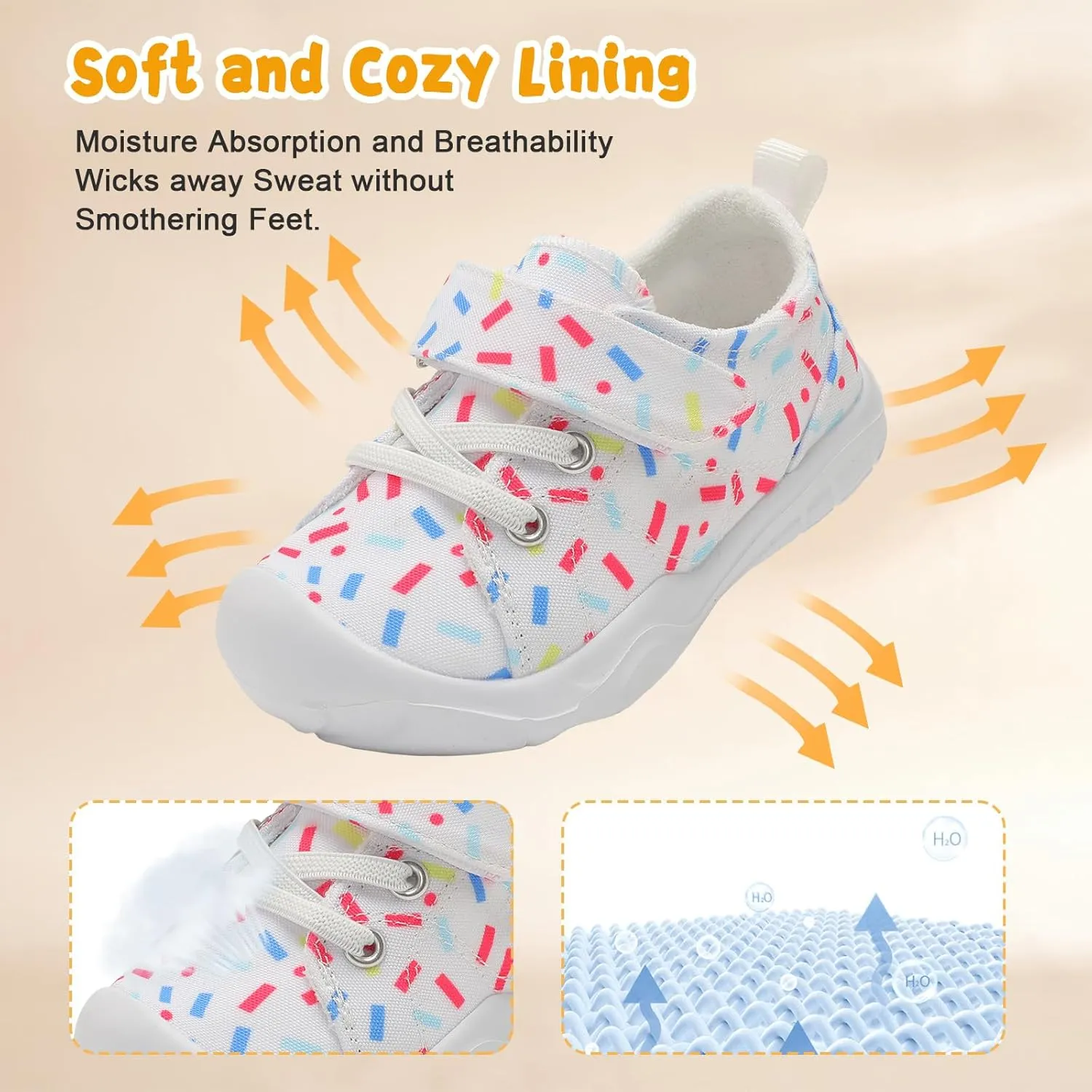 BARERUN Kids Canvas Shoes Running Shoes for Girls Boys Wide Toe Box Barefoot Toddler Sneakers Girls Boys School Shoes Non-Slip Toddler Tennis Shoes