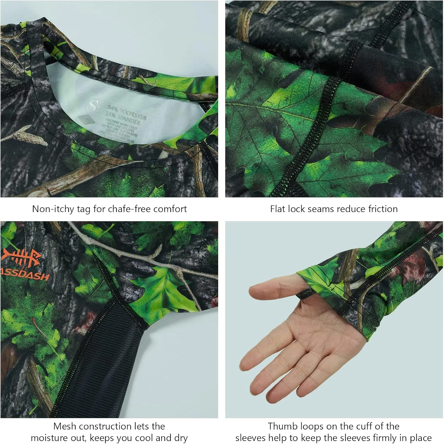 BASSDASH Women’s Camo Hunting Shirt Long Sleeve UPF 50  Sun Protection Performance Tee Fishing Hiking