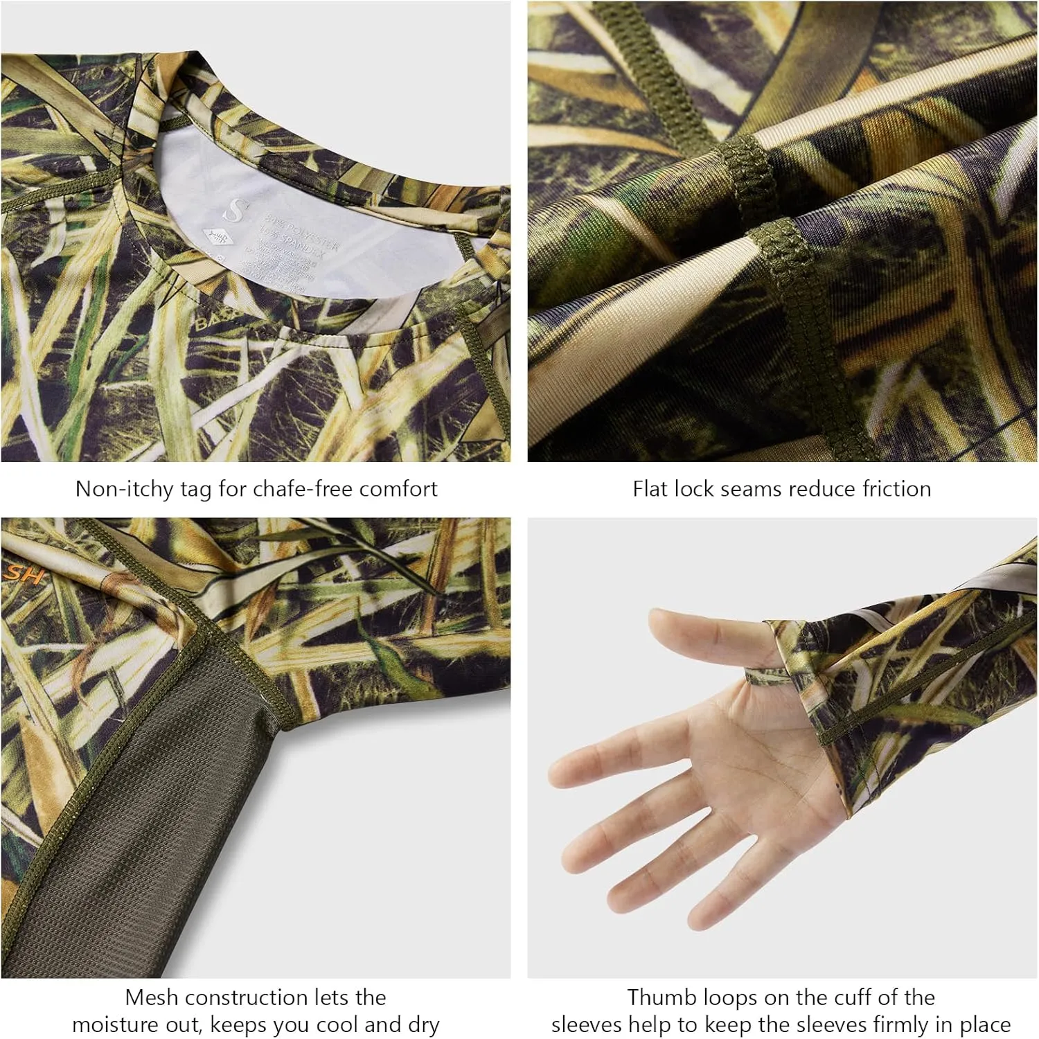 BASSDASH Women’s Camo Hunting Shirt Long Sleeve UPF 50  Sun Protection Performance Tee Fishing Hiking