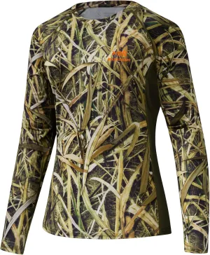 BASSDASH Women’s Camo Hunting Shirt Long Sleeve UPF 50  Sun Protection Performance Tee Fishing Hiking