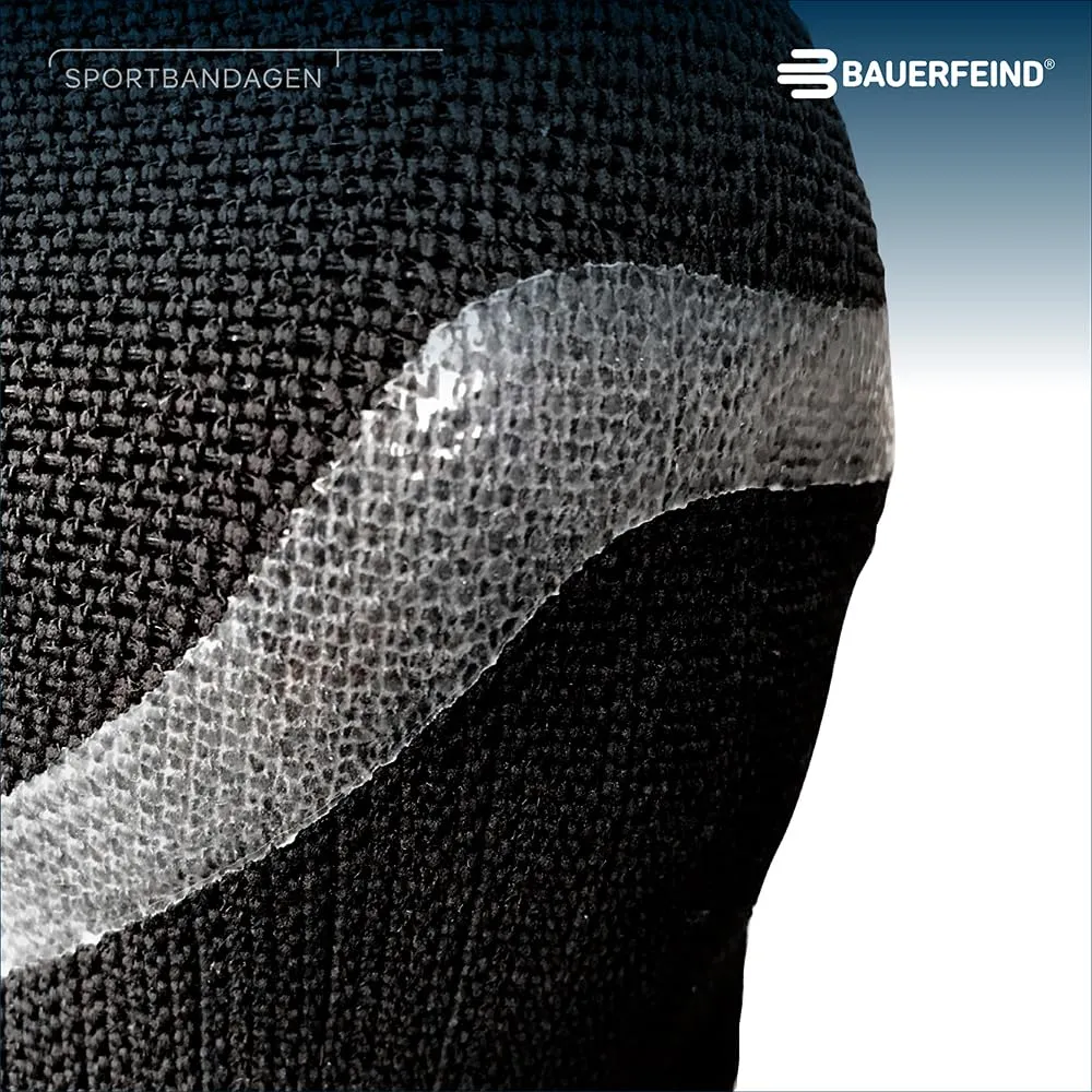 Bauerfeind Sports Knee Support NBA - Officially Licensed Basketball Brace with Medical Compression - Sleeve Design with Omega Gel Pad for Pain Relief & Stabilization (White, XXL)