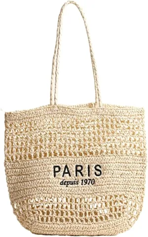 Beach Woven Crochet Bag for Women Straw Hobo Mesh Tote Knit Bags, for Daily Picnic Summer Holiday Travel Vacation