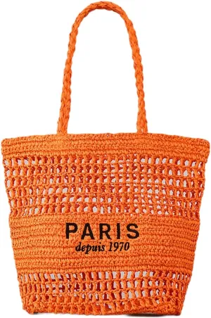 Beach Woven Crochet Bag for Women Straw Hobo Mesh Tote Knit Bags, for Daily Picnic Summer Holiday Travel Vacation