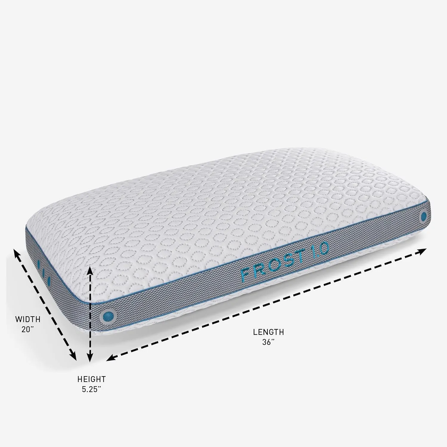 Bedgear Frost King Performance Pillow - Size 1.0 - Cooling Bed Pillow for Hot Sleepers - 20" W x 36" L x 5.25"