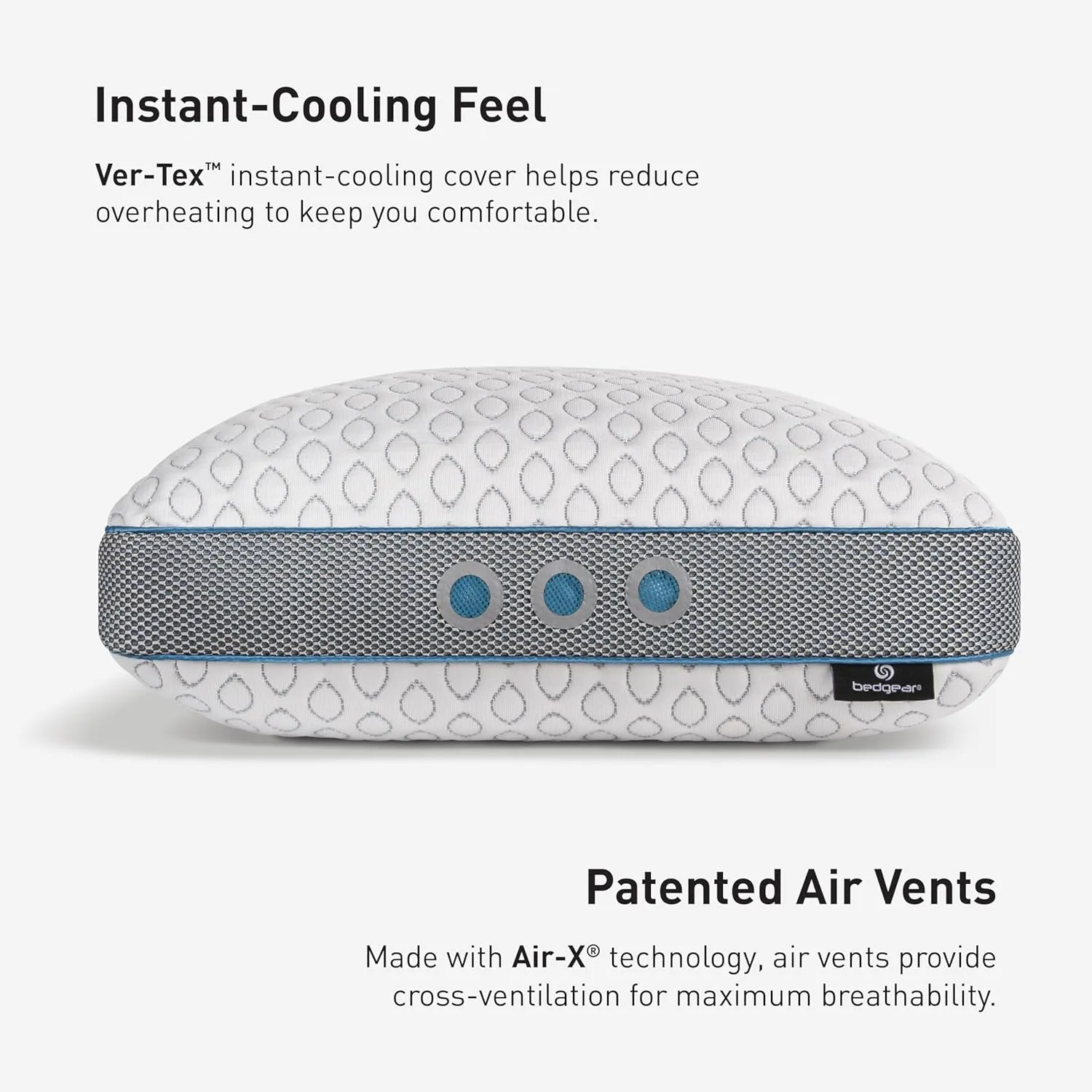 Bedgear Frost King Performance Pillow - Size 1.0 - Cooling Bed Pillow for Hot Sleepers - 20" W x 36" L x 5.25"