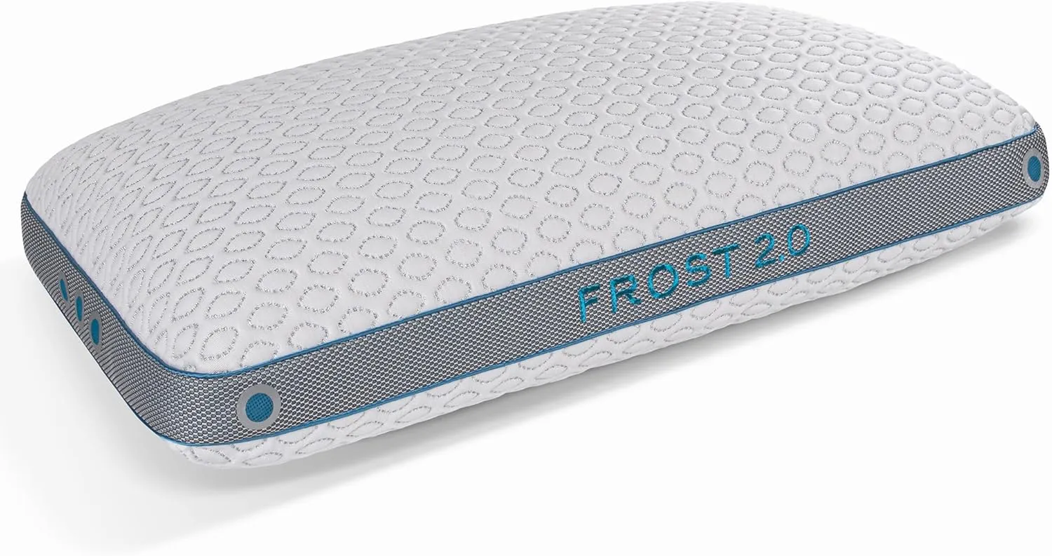 Bedgear Frost King Performance Pillow - Size 2.0 - Cooling Bed Pillow for Hot Sleepers - Medium Pillow for All Sleep Positions, Hypoallergenic, Washable & Removable Cover - 20" W x 36" L x 5.75"