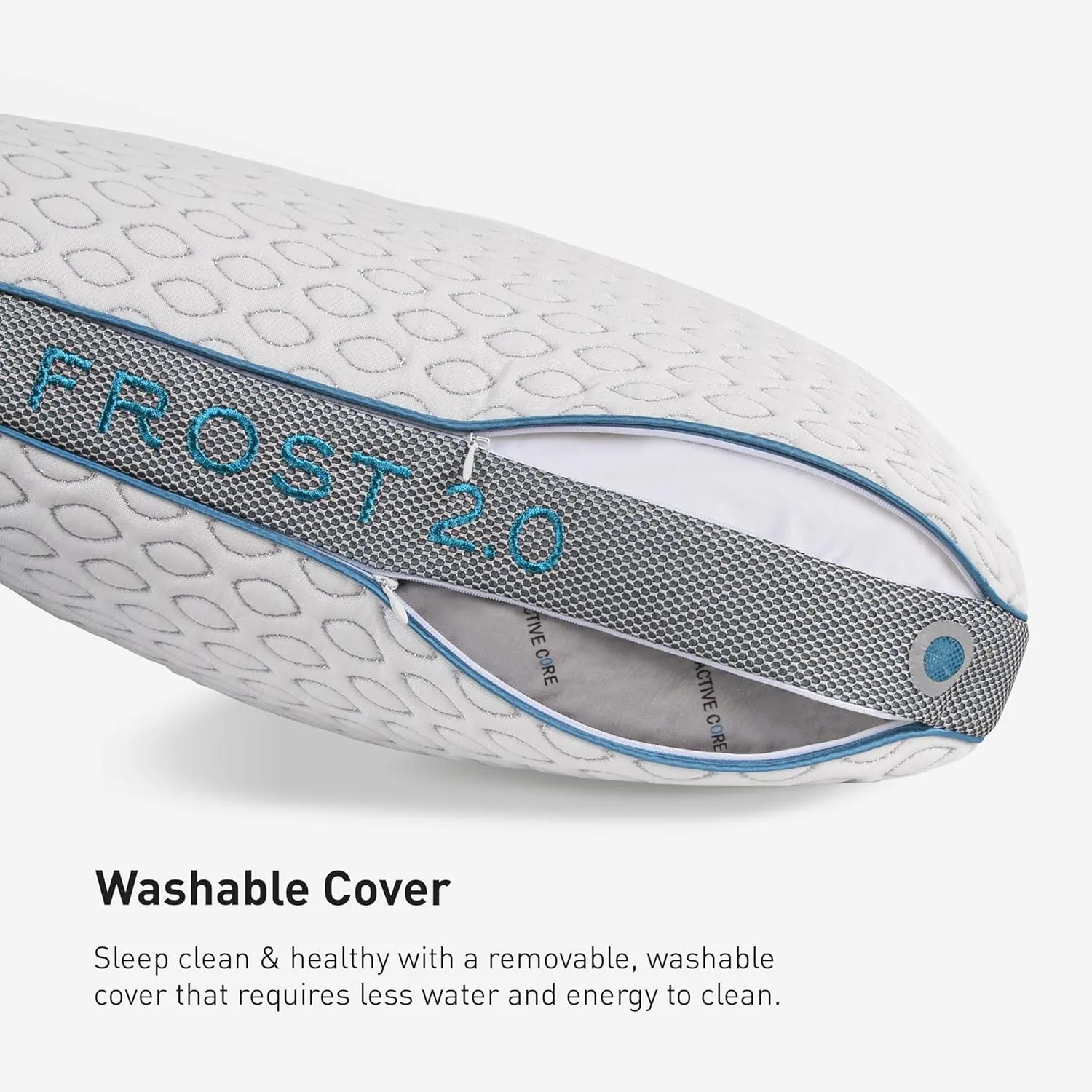 Bedgear Frost King Performance Pillow - Size 2.0 - Cooling Bed Pillow for Hot Sleepers - Medium Pillow for All Sleep Positions, Hypoallergenic, Washable & Removable Cover - 20" W x 36" L x 5.75"