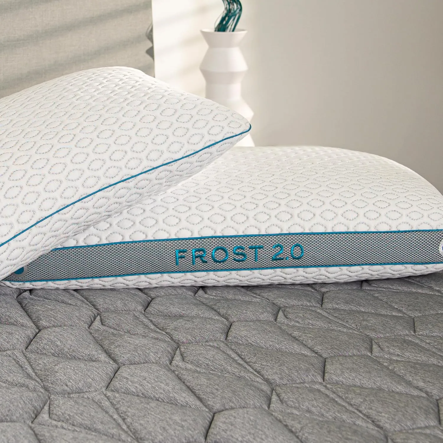 Bedgear Frost King Performance Pillow - Size 2.0 - Cooling Bed Pillow for Hot Sleepers - Medium Pillow for All Sleep Positions, Hypoallergenic, Washable & Removable Cover - 20" W x 36" L x 5.75"