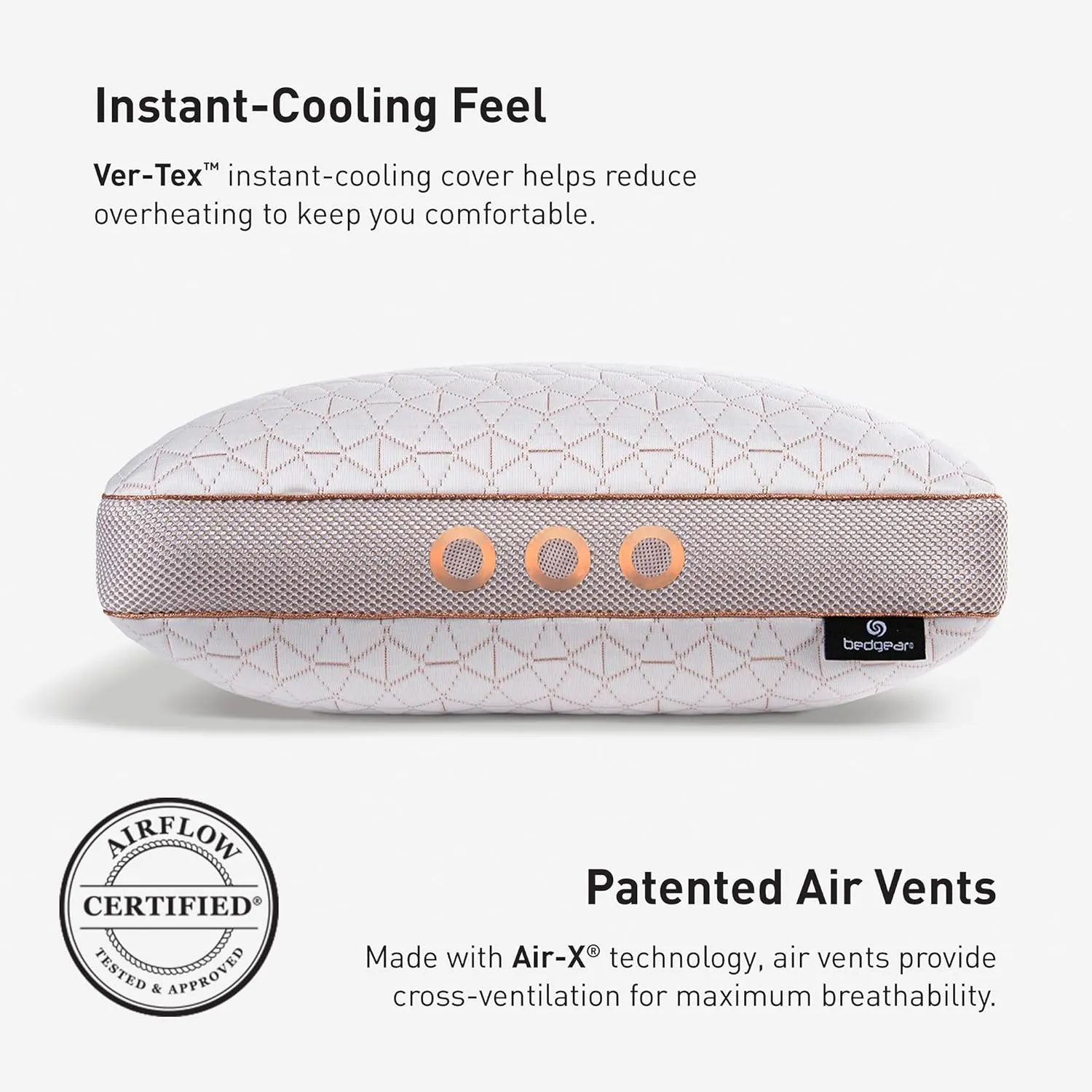 Bedgear Glacier Performance Pillow - Size 3.0 - Cooling Pillow for Hot Sleepers - Back, Stomach, Side Sleeper Pillow - 20" W x 26" L x 4.75" H