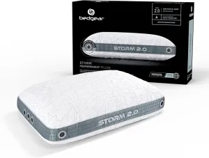 Bedgear Storm Performance Pillow – 2.0 - Cooling Bed Pillow for Hot Sleepers - Medium Firmness Pillow for All Sleep Positions, Washable & Removable Cover - 20" W x 26" L x 5.75" H