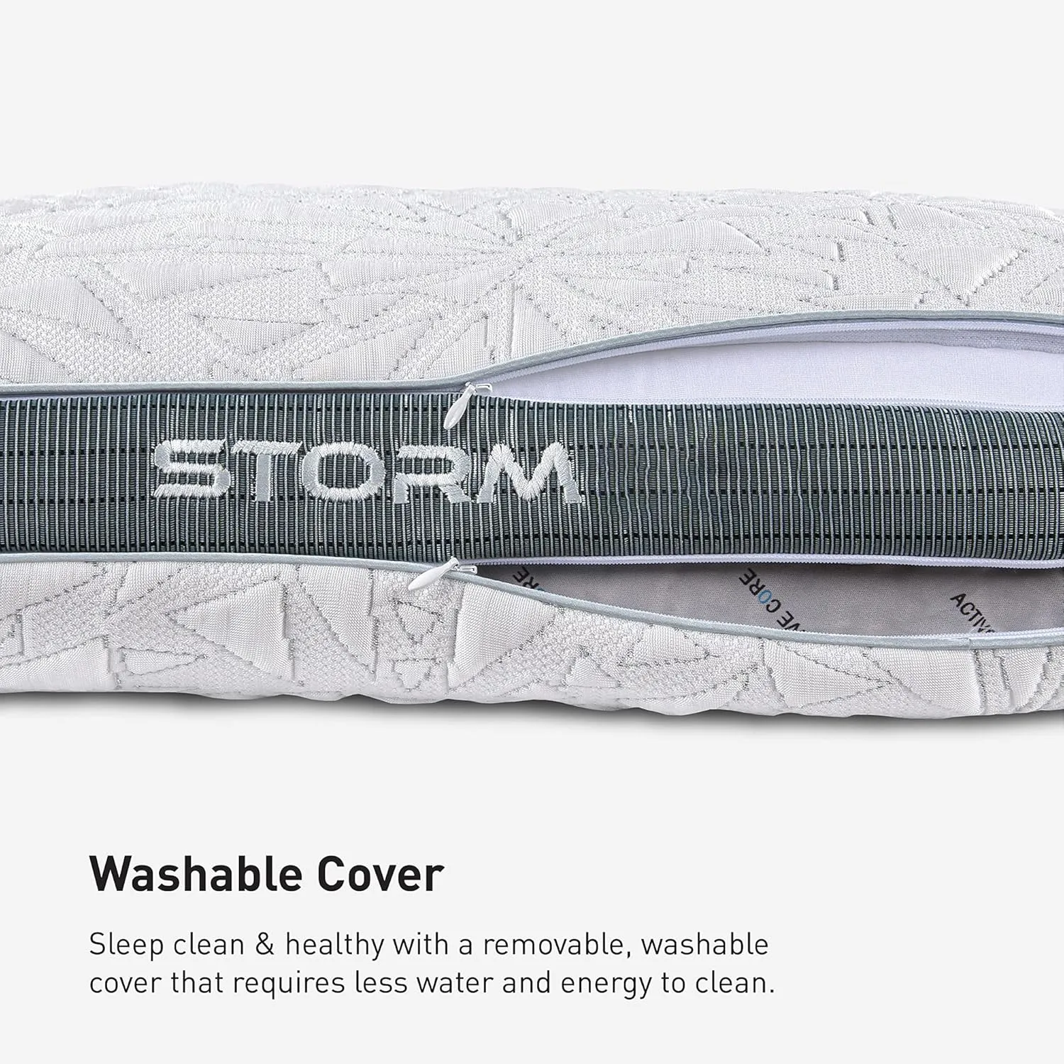 Bedgear Storm Performance Pillow – 2.0 - Cooling Bed Pillow for Hot Sleepers - Medium Firmness Pillow for All Sleep Positions, Washable & Removable Cover - 20" W x 26" L x 5.75" H