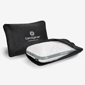 Bedgear Storm Performance Pillow - Travel Size - Cooling Bed Pillow for Hot Sleepers - Medium-Firm Pillow for All Sleep Positions, Hypoallergenic, Washable & Removable Cover
