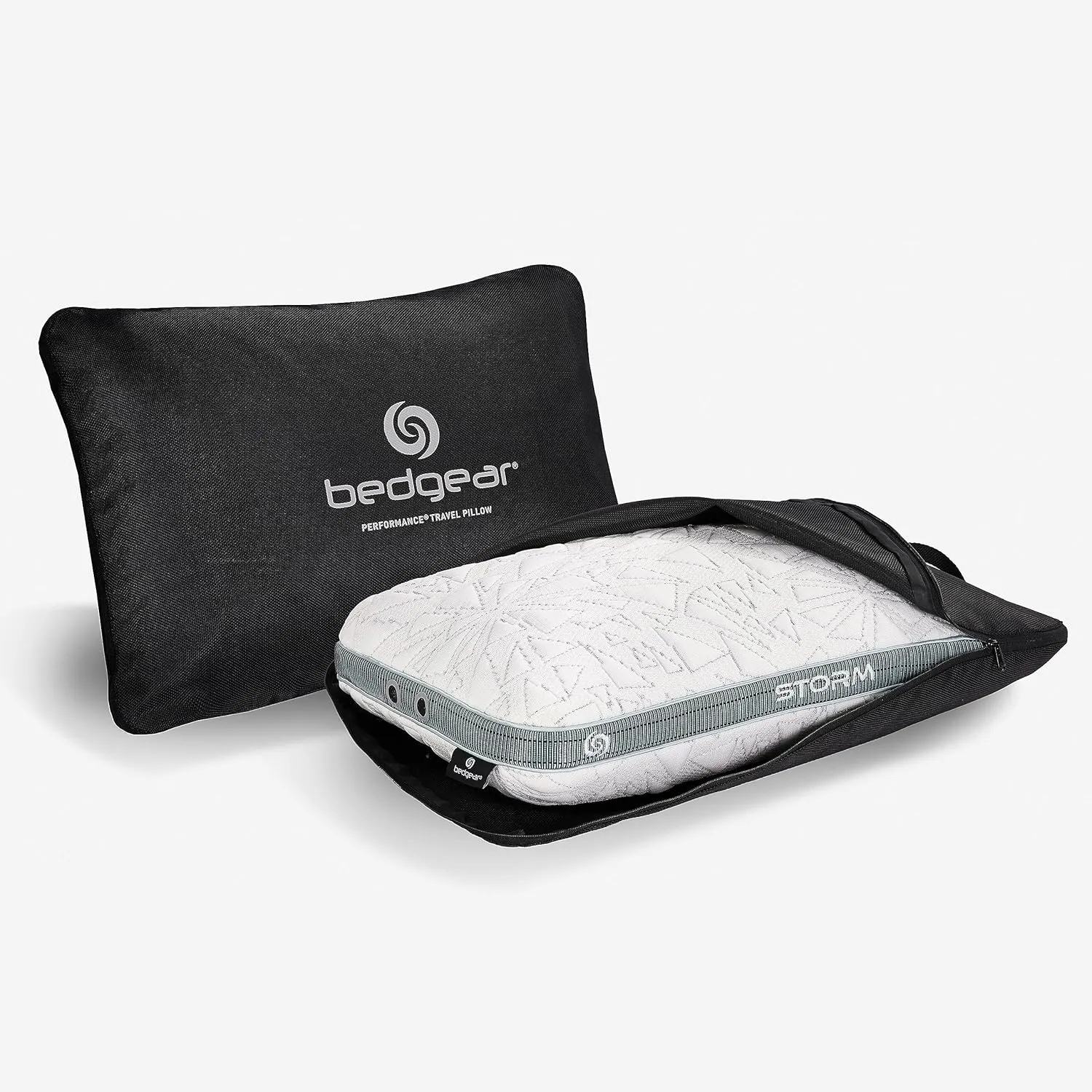 Bedgear Storm Performance Pillow - Travel Size - Cooling Bed Pillow for Hot Sleepers - Medium-Firm Pillow for All Sleep Positions, Hypoallergenic, Washable & Removable Cover
