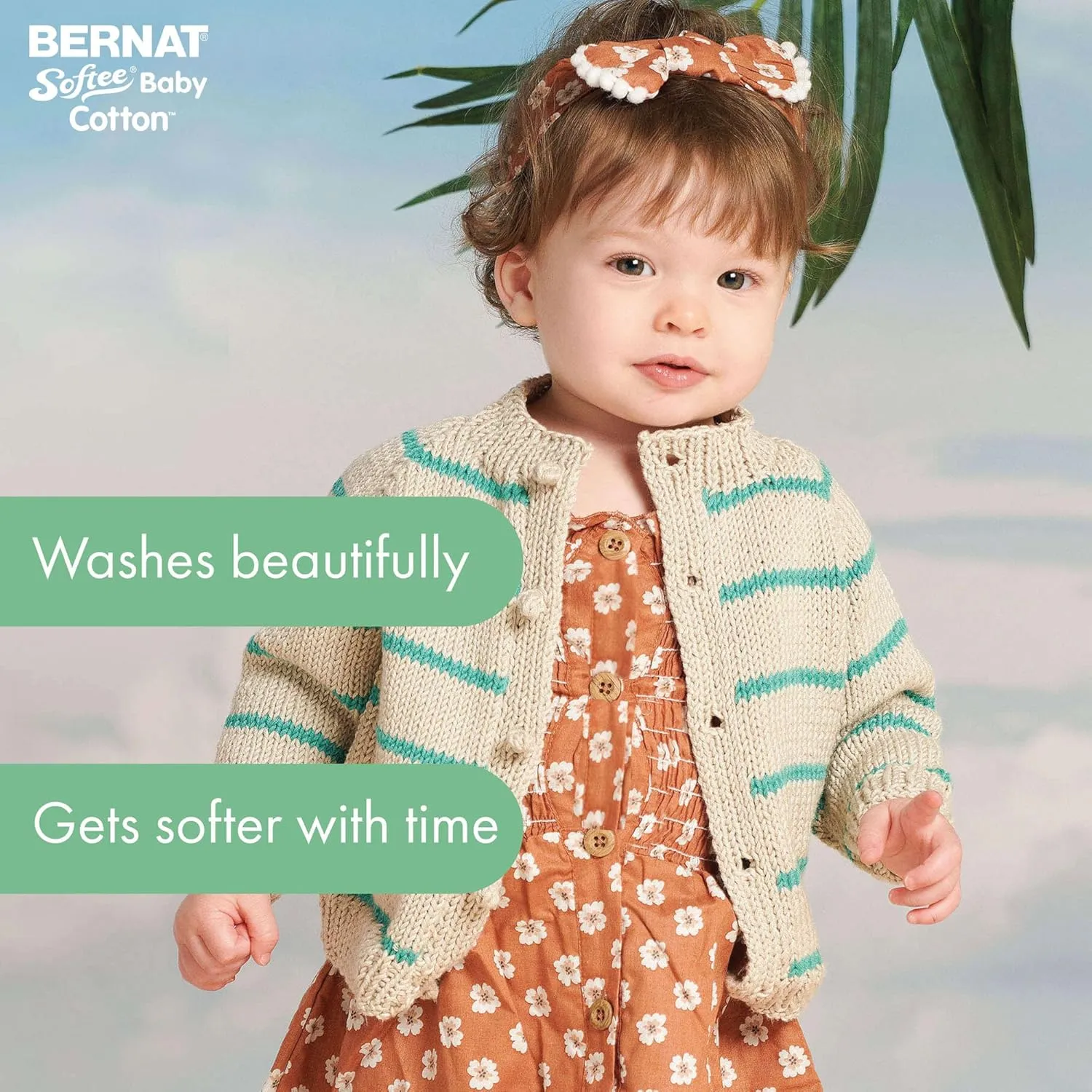 Bernat Softee Baby Cotton Cotton Yarn - 3 Pack of 120g/4.25oz - Blend - 3 DK (Light) - 254 Yards - Knitting/Crochet