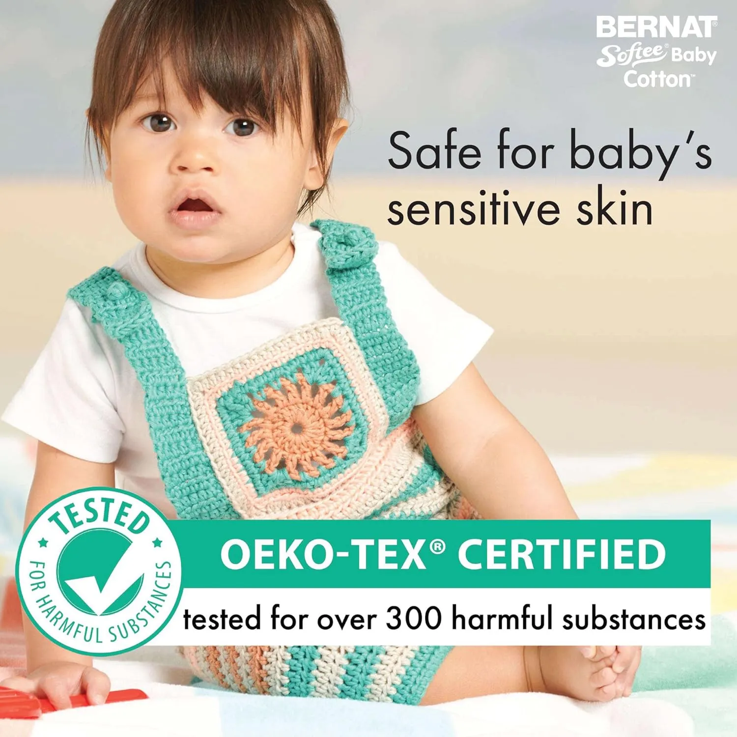 Bernat Softee Baby Cotton Dusk Sky Yarn - 3 Pack of 120g/4.25oz - Blend - 3 DK (Light) - 254 Yards - Knitting/Crochet