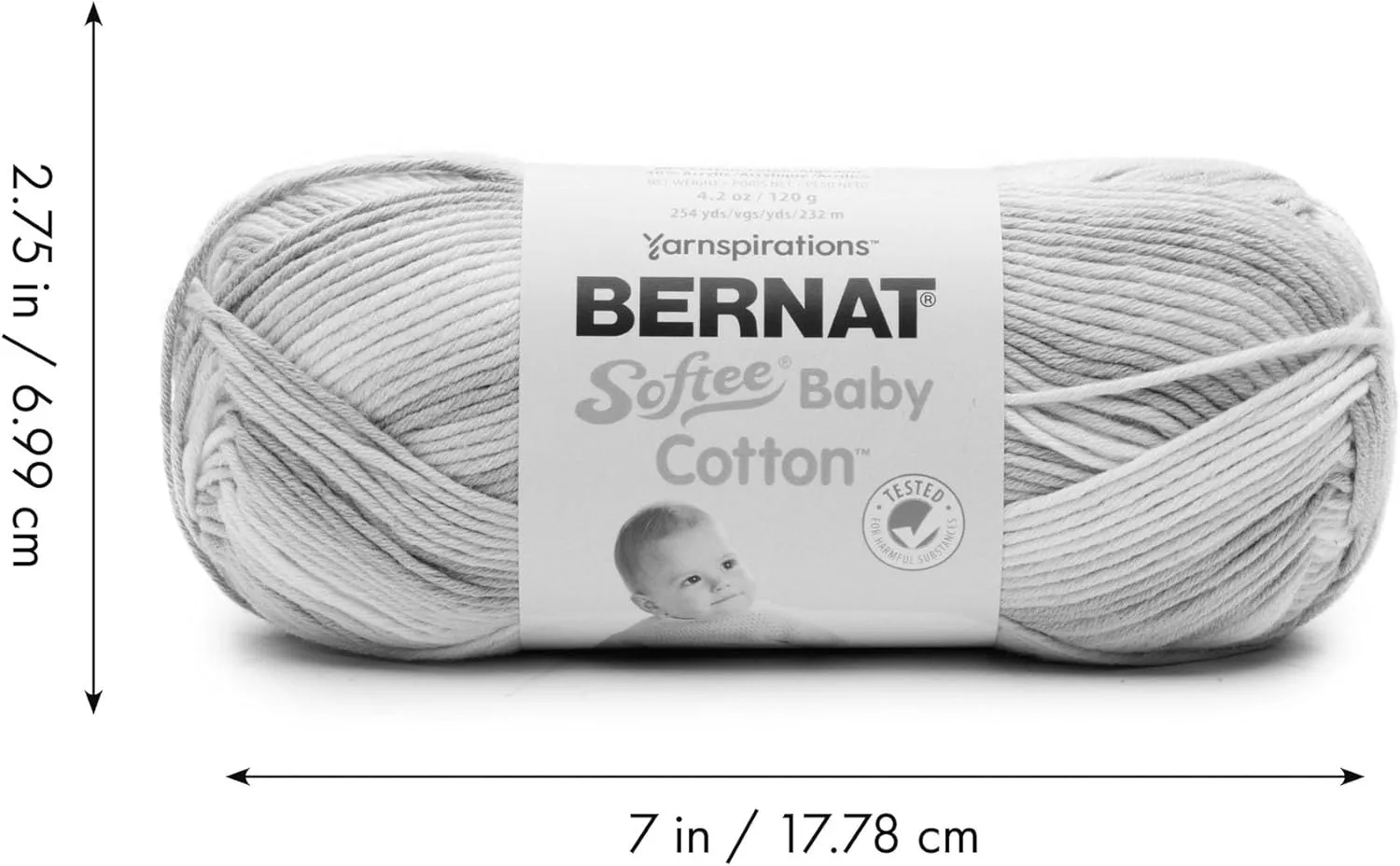 Bernat Softee Baby Cotton Dusk Sky Yarn - 3 Pack of 120g/4.25oz - Blend - 3 DK (Light) - 254 Yards - Knitting/Crochet