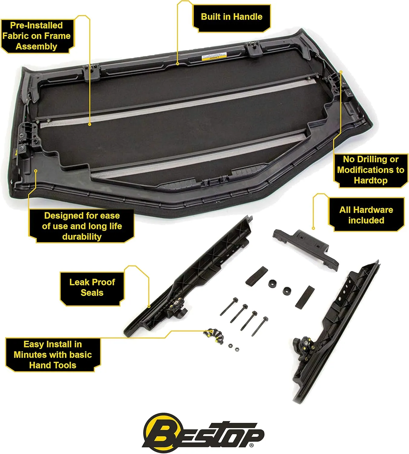 Bestop 5245335 Sunrider for Hardtop for 2007-2018 Wrangler JK 2-Door & Unlimited