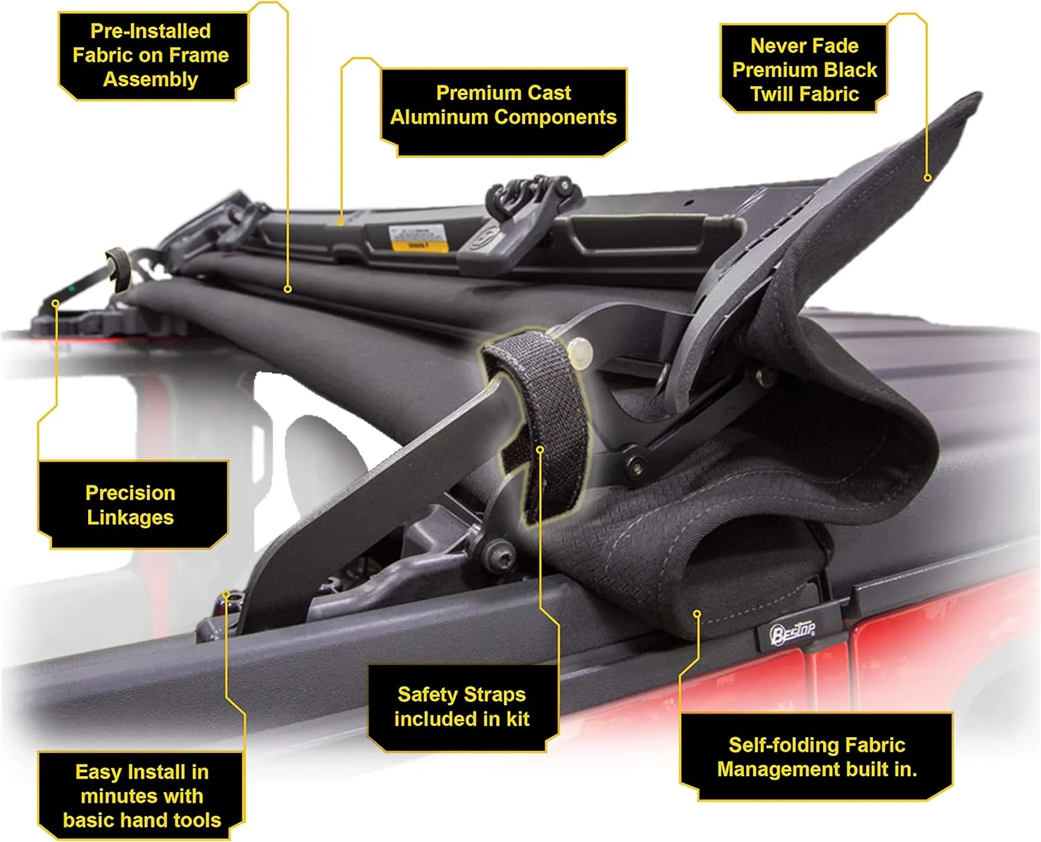 Bestop 5245335 Sunrider for Hardtop for 2007-2018 Wrangler JK 2-Door & Unlimited