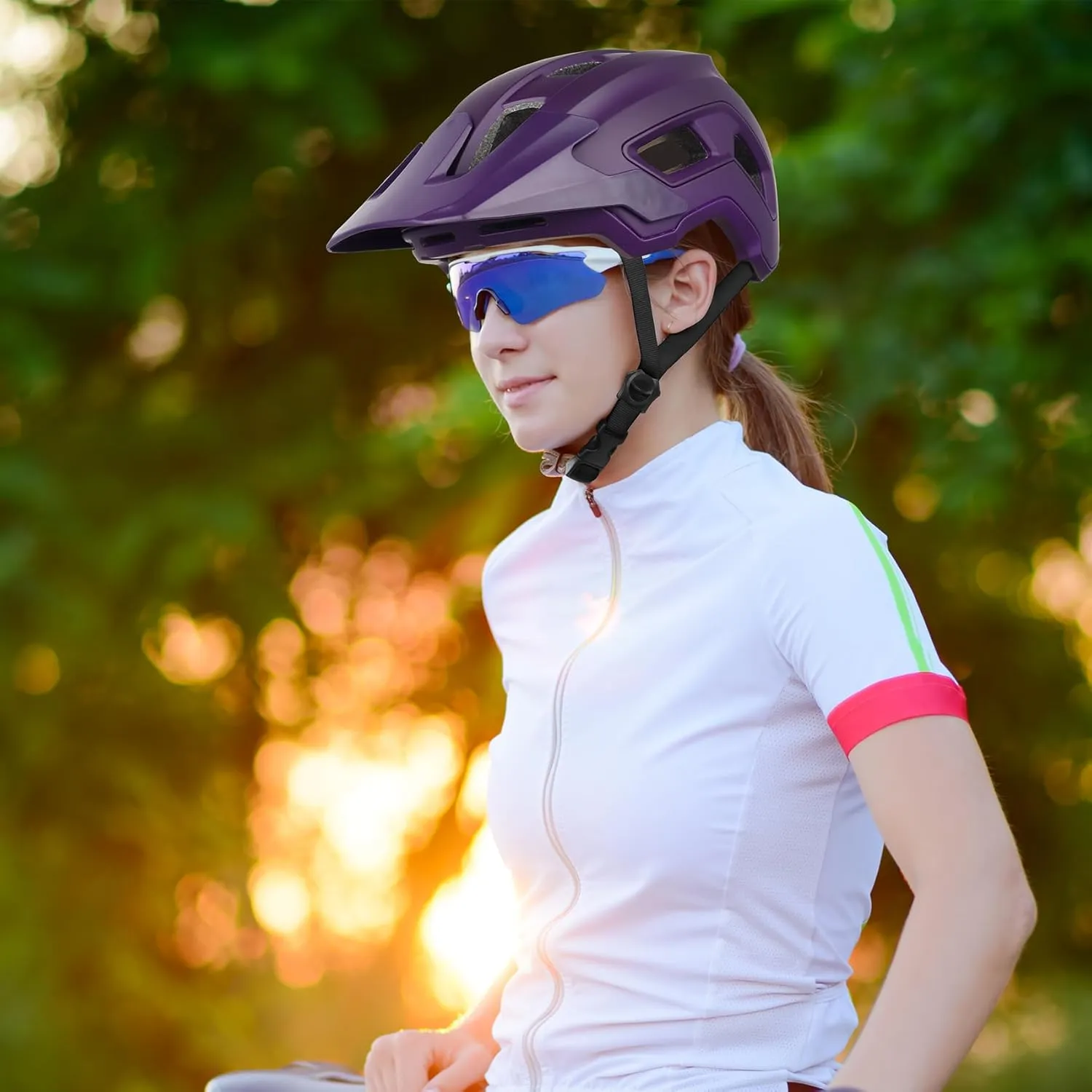 Bike Helmet for Adult & Youth, Lightweight MTB Helmet with Adjustable Visor for Mountain/Road Cycling, 2 Sizes for Men Women Boys Girls