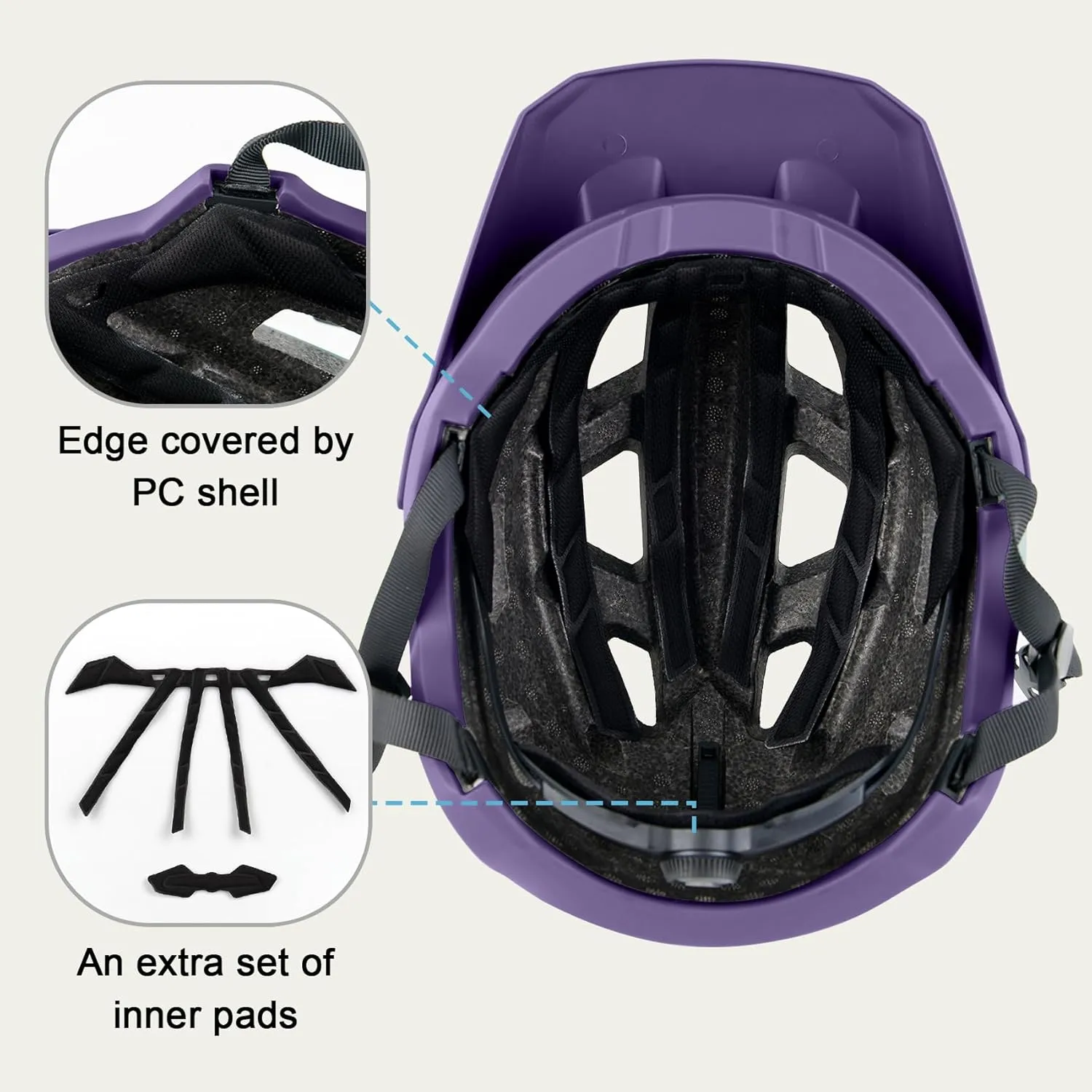 Bike Helmet for Adult & Youth, Lightweight MTB Helmet with Adjustable Visor for Mountain/Road Cycling, 2 Sizes for Men Women Boys Girls