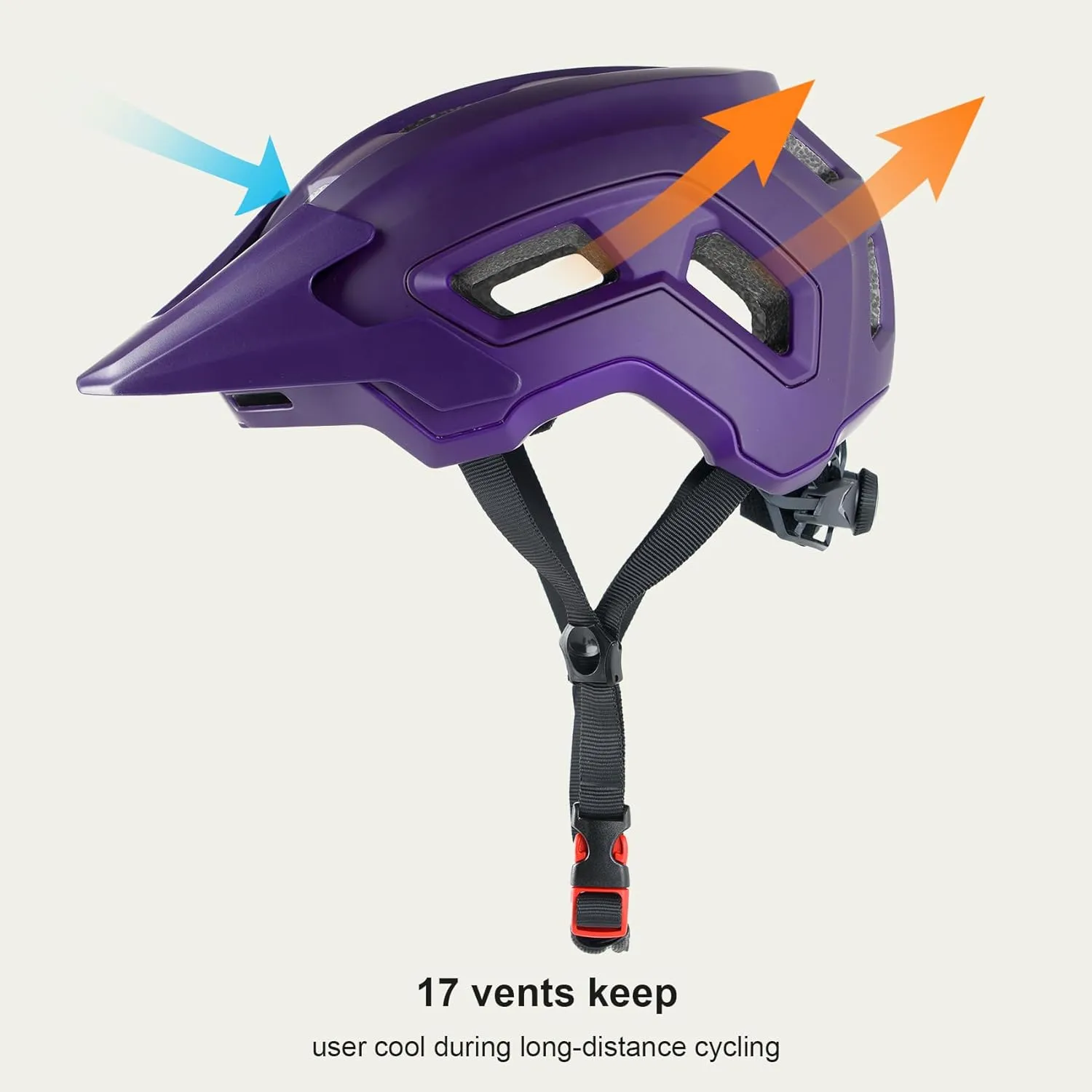 Bike Helmet for Adult & Youth, Lightweight MTB Helmet with Adjustable Visor for Mountain/Road Cycling, 2 Sizes for Men Women Boys Girls
