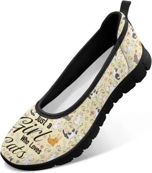 Binienty Women's Wide Toe Box Flats Slip on Dress Walking Comfort Shoe Breatheble Knit Ballet Flat for Women Outdoor