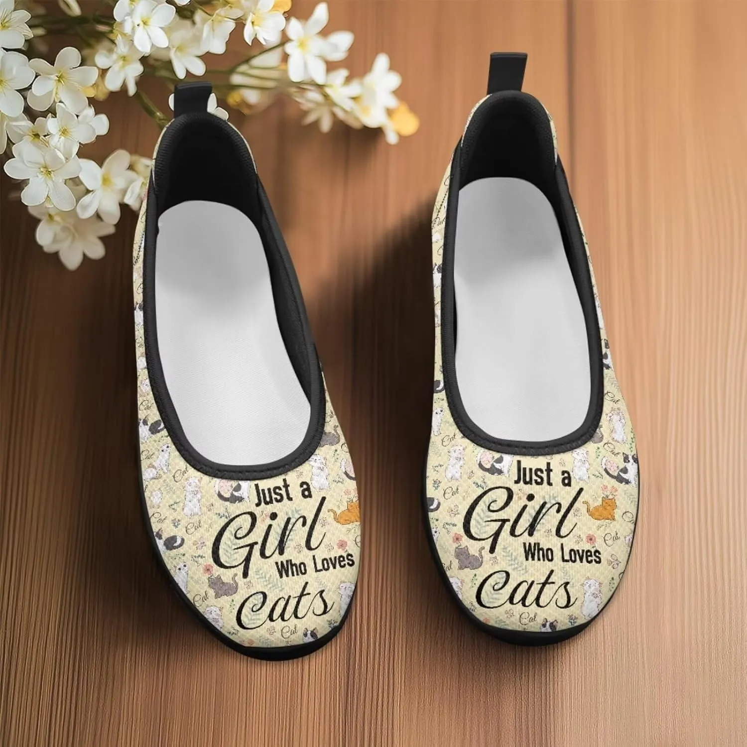 Binienty Women's Wide Toe Box Flats Slip on Dress Walking Comfort Shoe Breatheble Knit Ballet Flat for Women Outdoor
