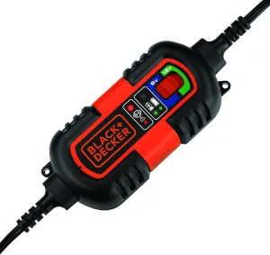 BLACK DECKER BM3B Fully Automatic 6V/12V Battery Charger/Maintainer with Cable Clamps and O-Ring Terminals, Multi, 1.5 Amp