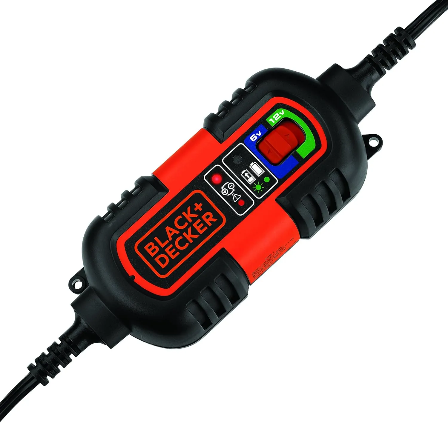 BLACK DECKER BM3B Fully Automatic 6V/12V Battery Charger/Maintainer with Cable Clamps and O-Ring Terminals, Multi, 1.5 Amp
